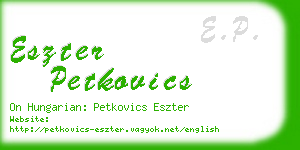 eszter petkovics business card